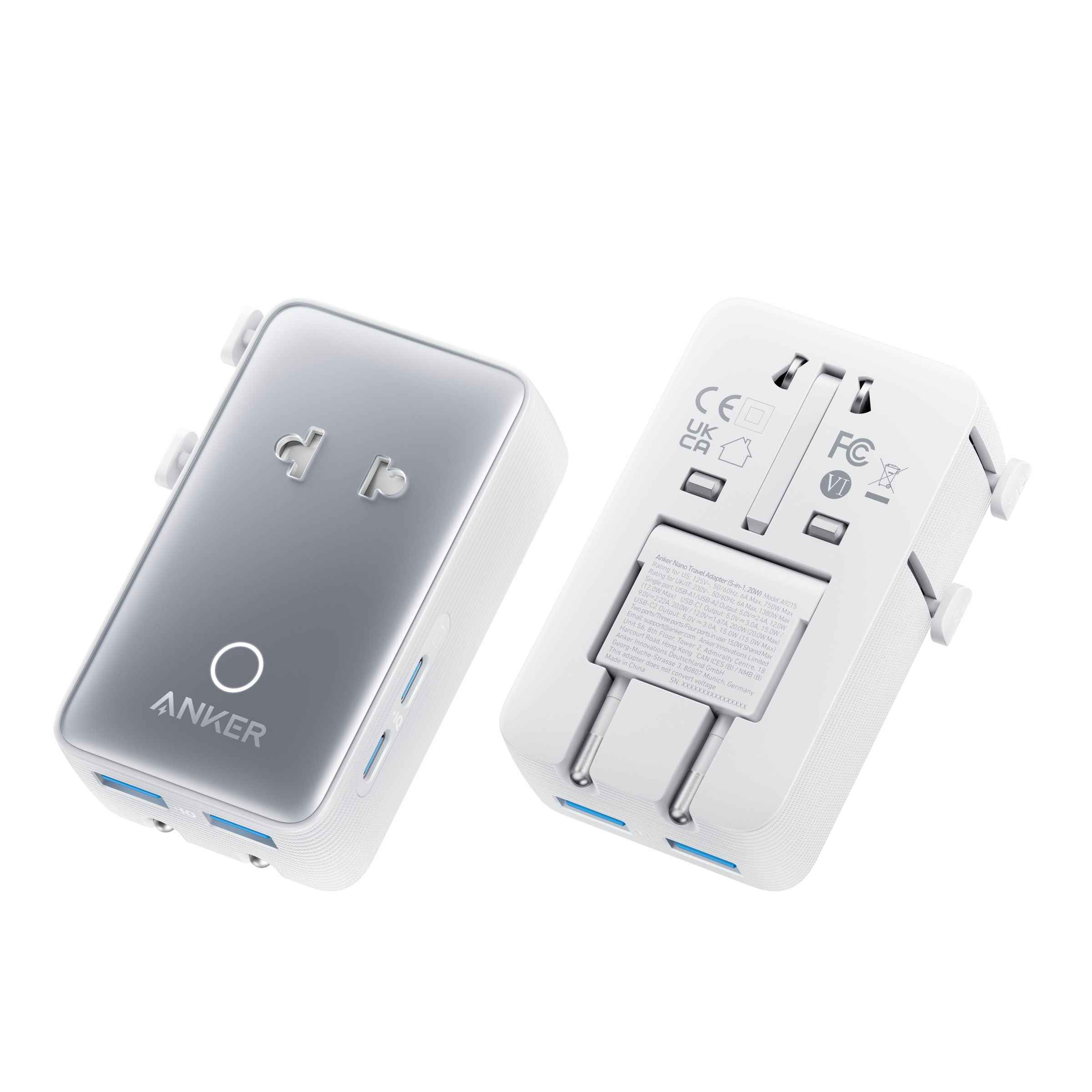 Anker Nano Travel Adapter (5-in-1, 20W)